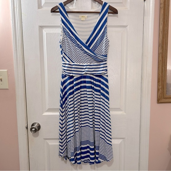 Maeve Dresses & Skirts - Maeve by Anthropologie Sleeveless Dress Kythira Striped Blue White Sz Medium